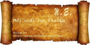 Mészáros Etelka névjegykártya